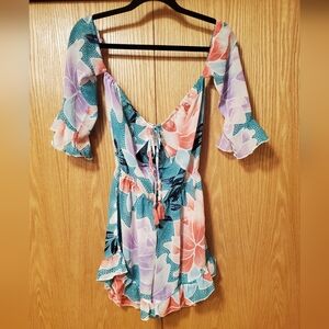 🍁 3/$30 Floral Multicolor Ruffle Romper